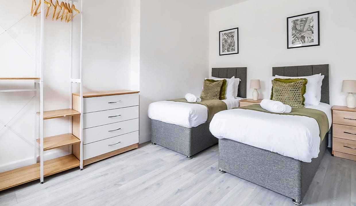 Bedroom with Clothing Shelf