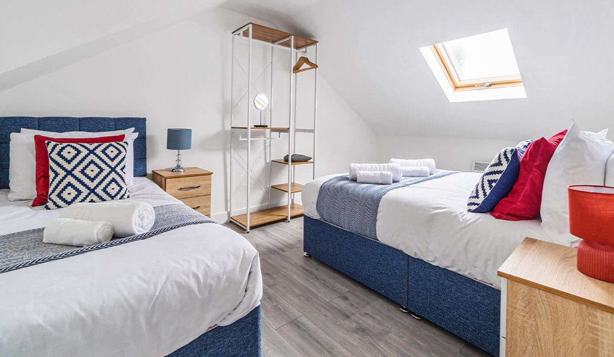 Bedroom with Clothing Shelf