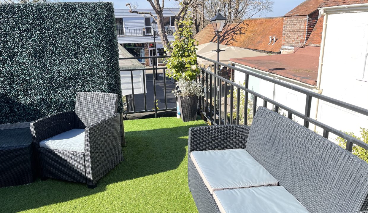 Roof terrace seating area